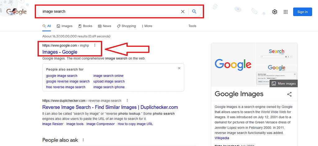 google search