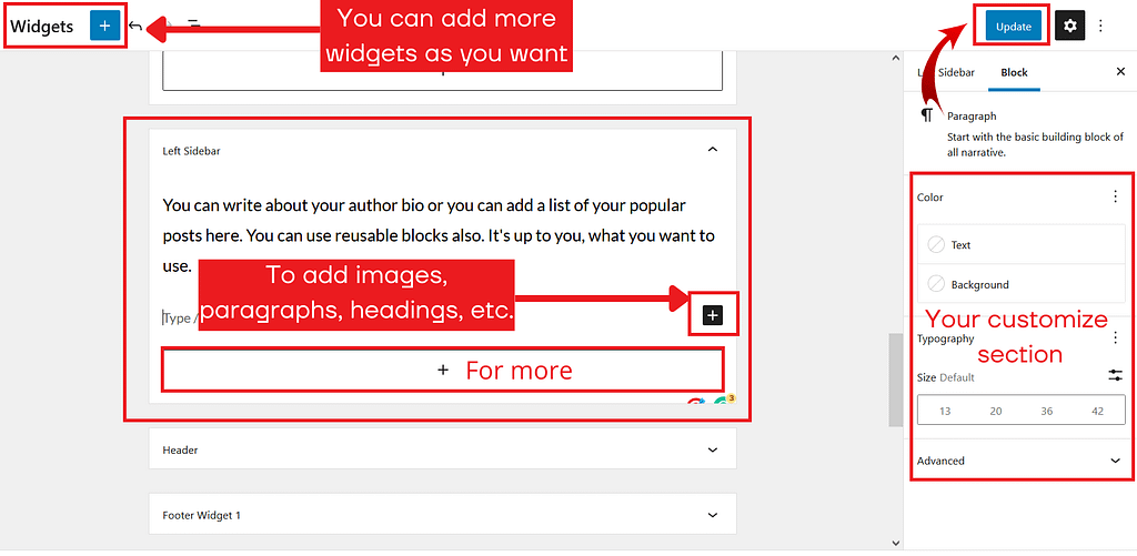 how to add widgets