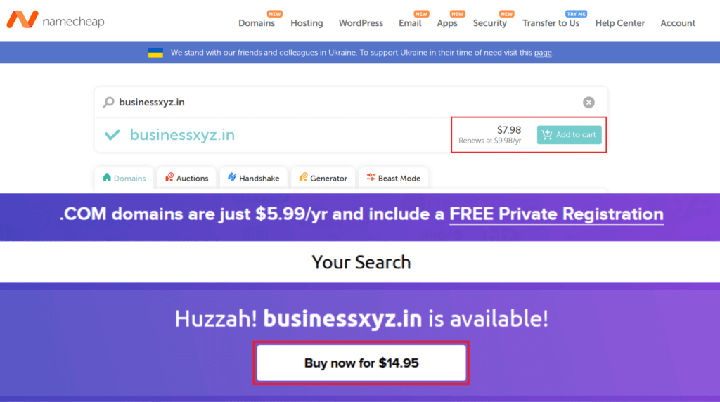 Dreamhost and Namecheap comparison with SeekaHost.app