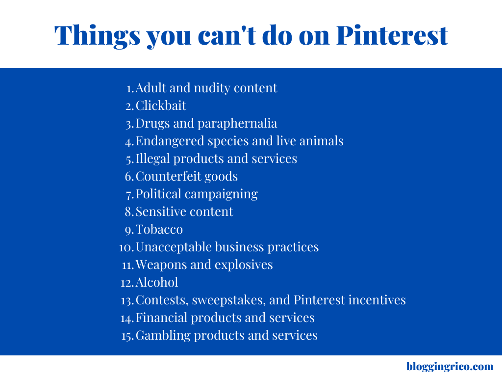 different products that you can't promote on pinterest