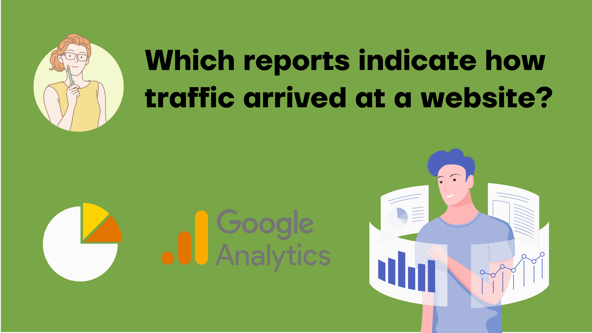 Which reports indicate how traffic arrived at a website