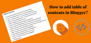 How to add table of contents in Blogger